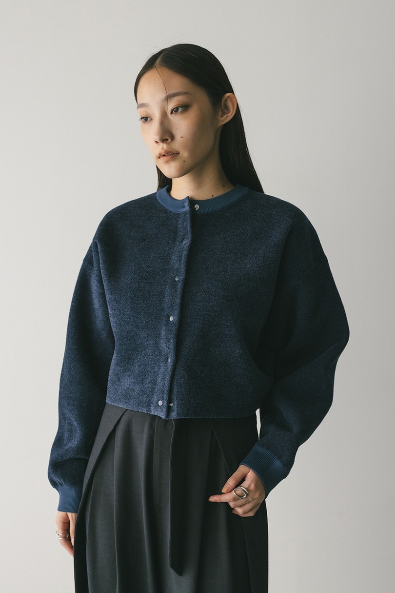 リバーシブルベロアニットカーデ 詳細画像 NVY 4