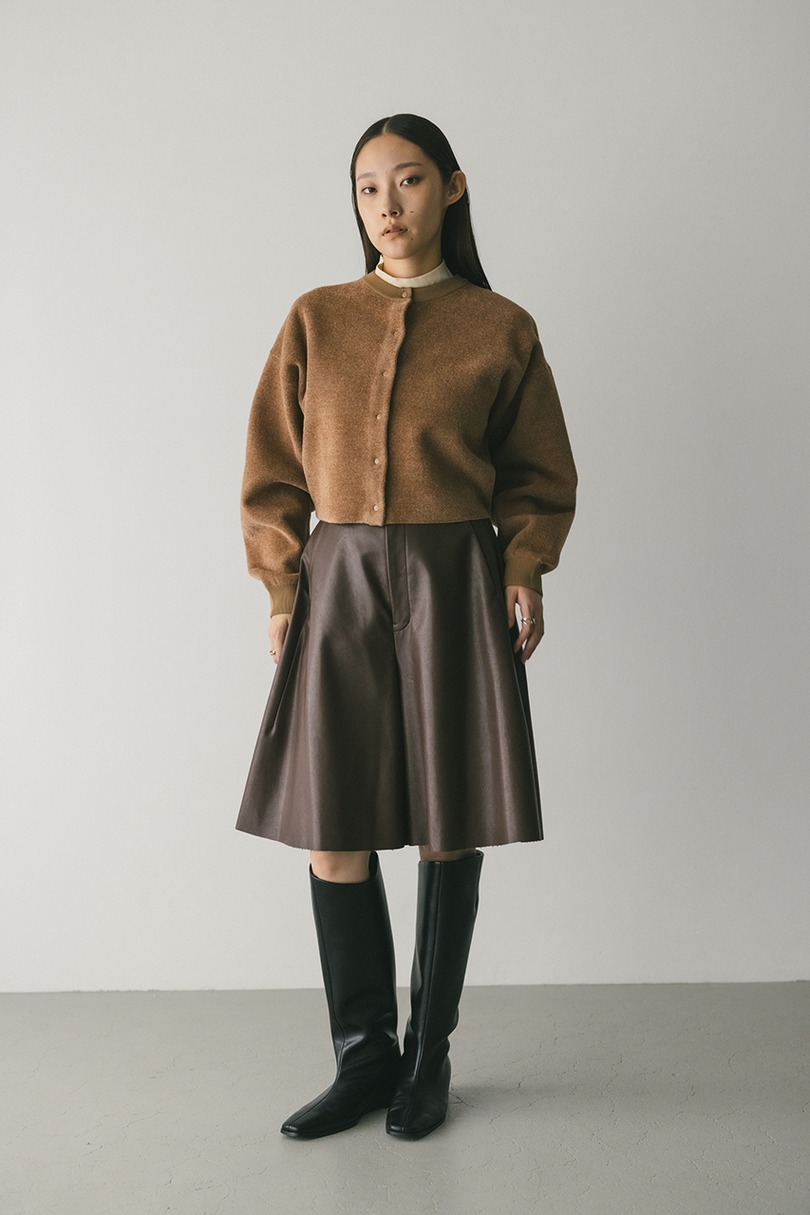 リバーシブルベロアニットカーデ