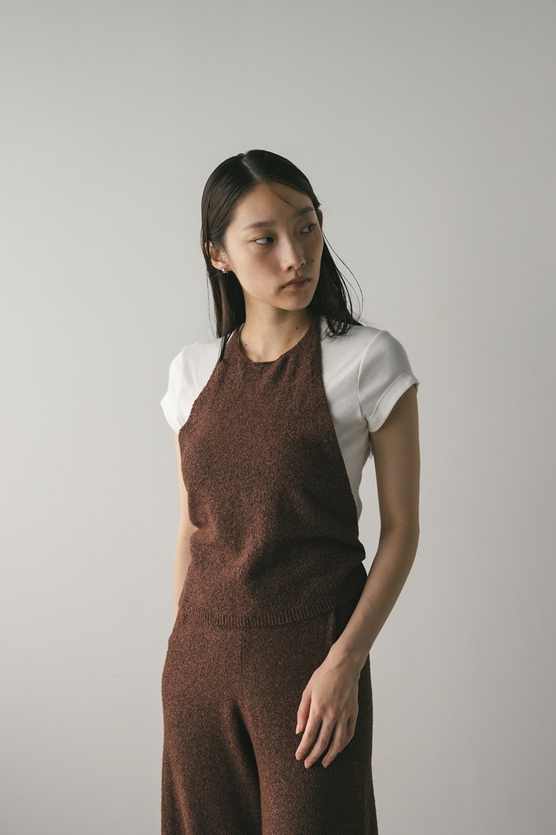 ホルターパイルニットトップ 詳細画像 BRN 4