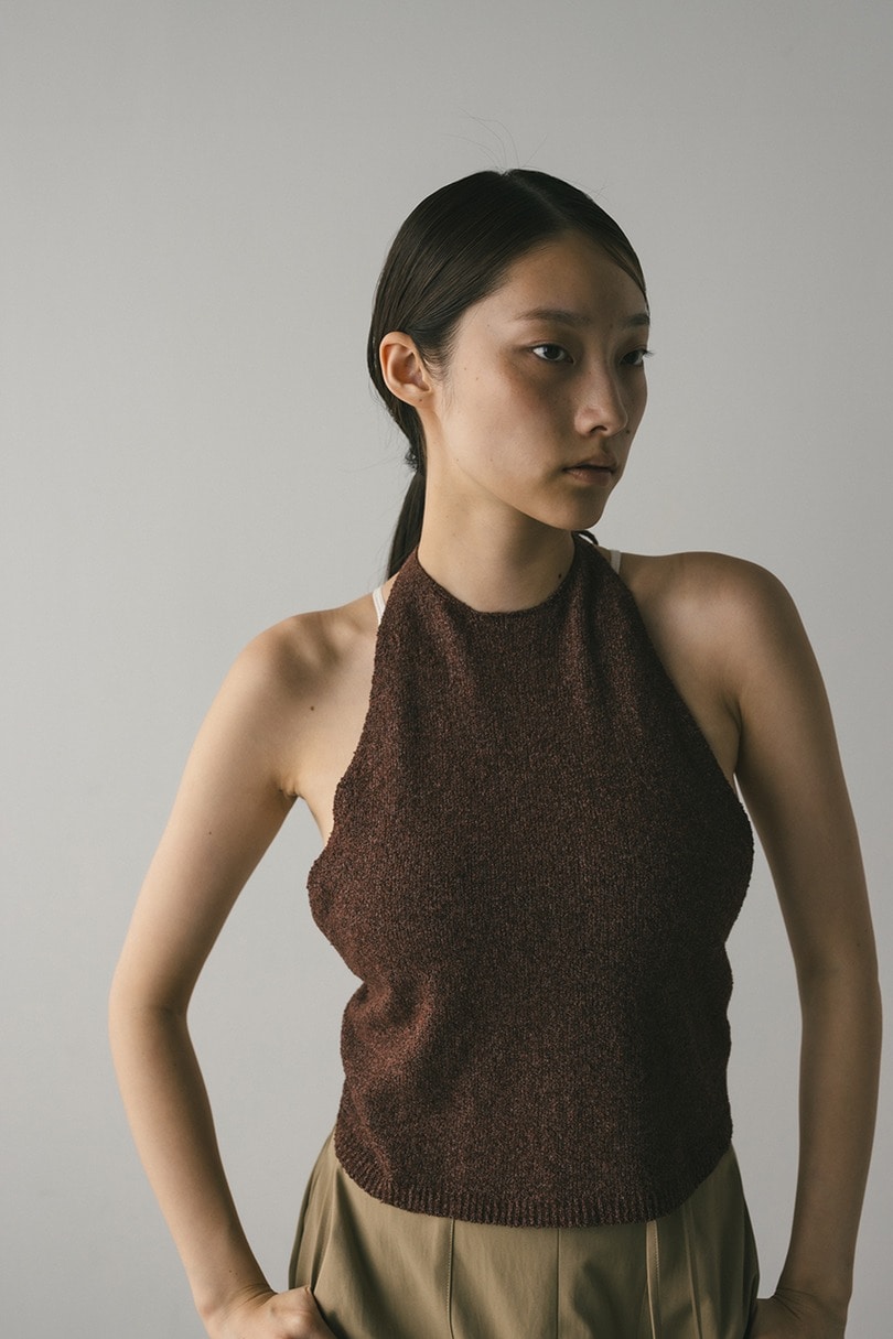 ホルターパイルニットトップ 詳細画像 BRN 6