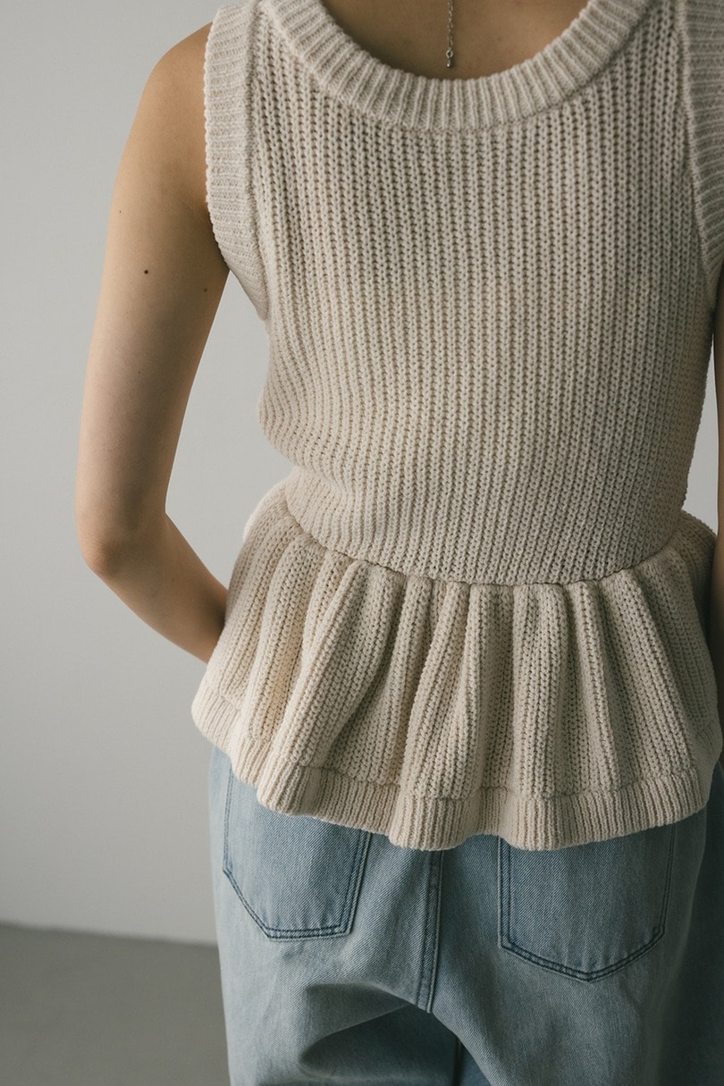 2WAYペプラムニットタンク 詳細画像 WHT 14