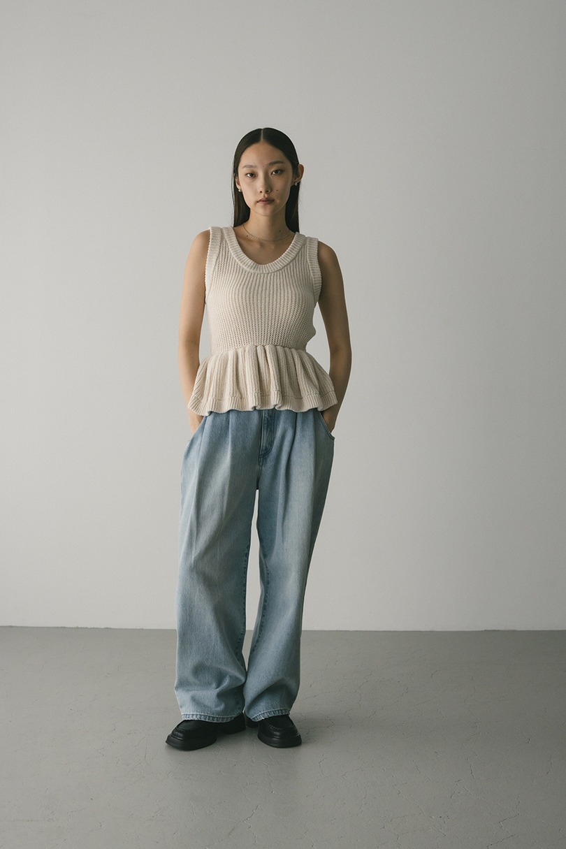 2WAYペプラムニットタンク 詳細画像 WHT 2