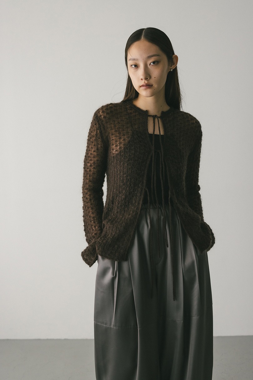 2WAYモヘアミックスリボンニット