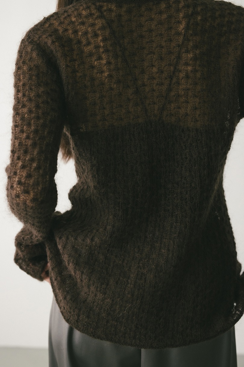 2WAYモヘアミックスリボンニット 詳細画像 BRN 10