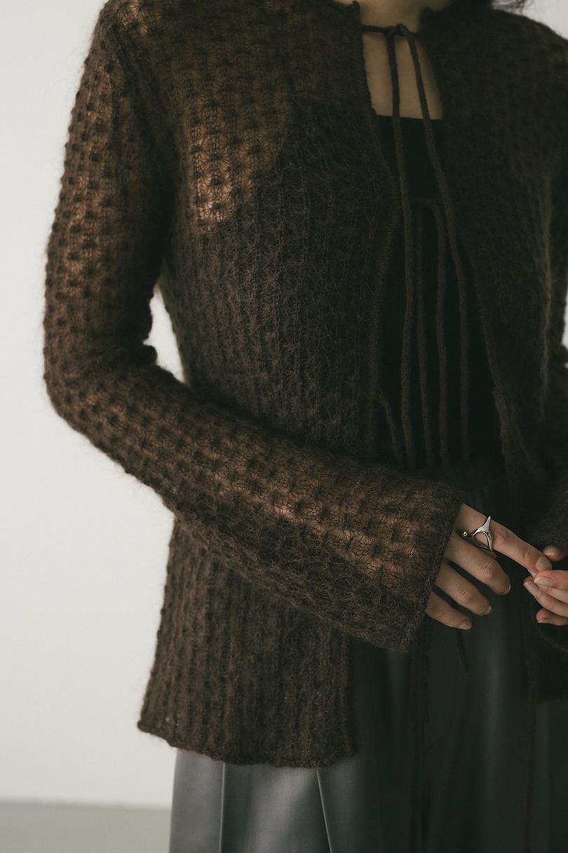 2WAYモヘアミックスリボンニット 詳細画像 BRN 7