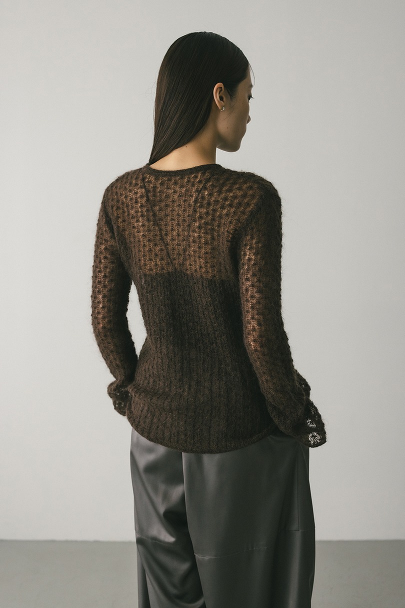 2WAYモヘアミックスリボンニット 詳細画像 BRN 8