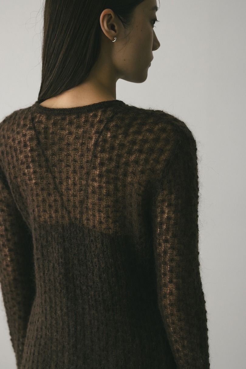 2WAYモヘアミックスリボンニット 詳細画像 BRN 9