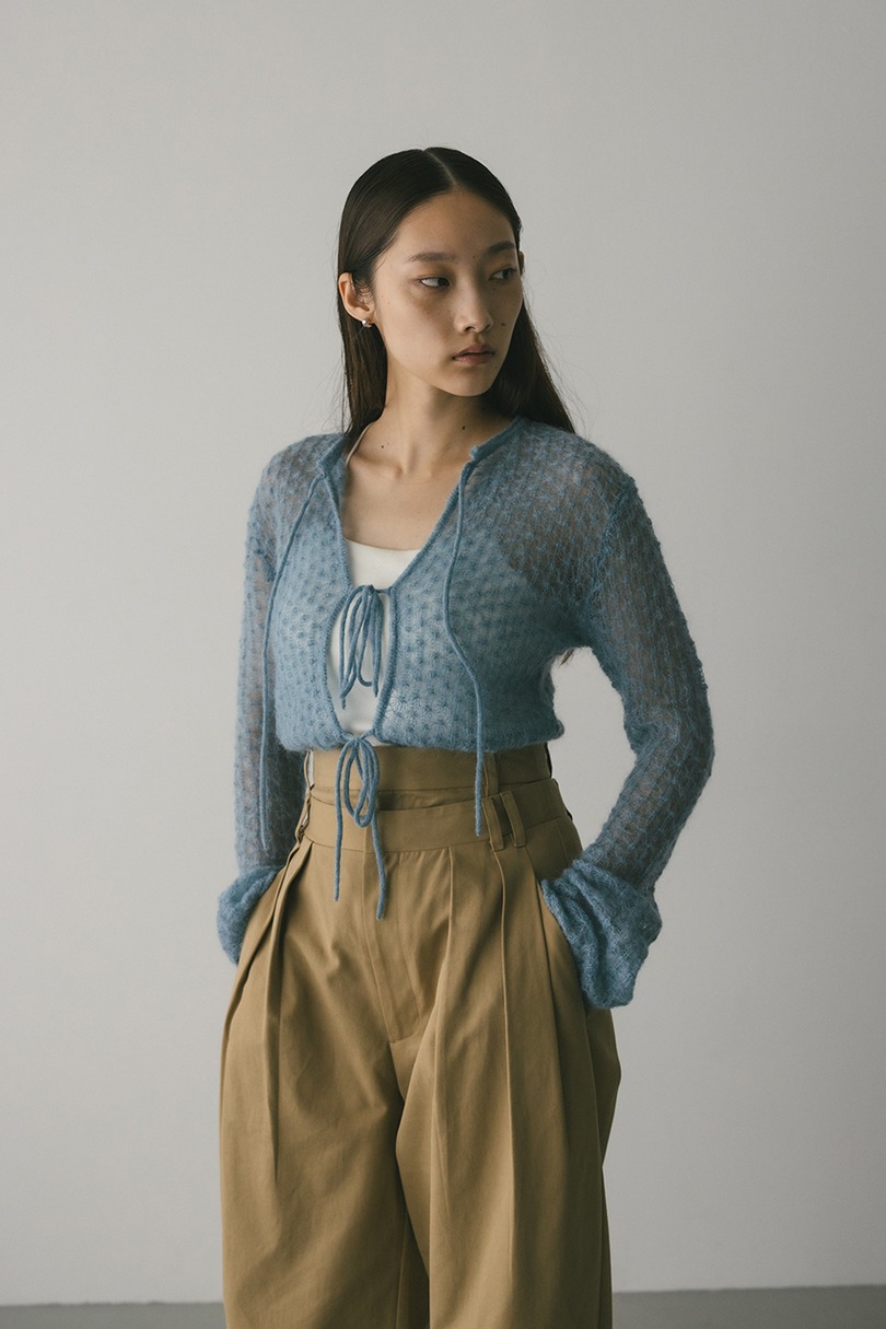 2WAYモヘアミックスリボンニット