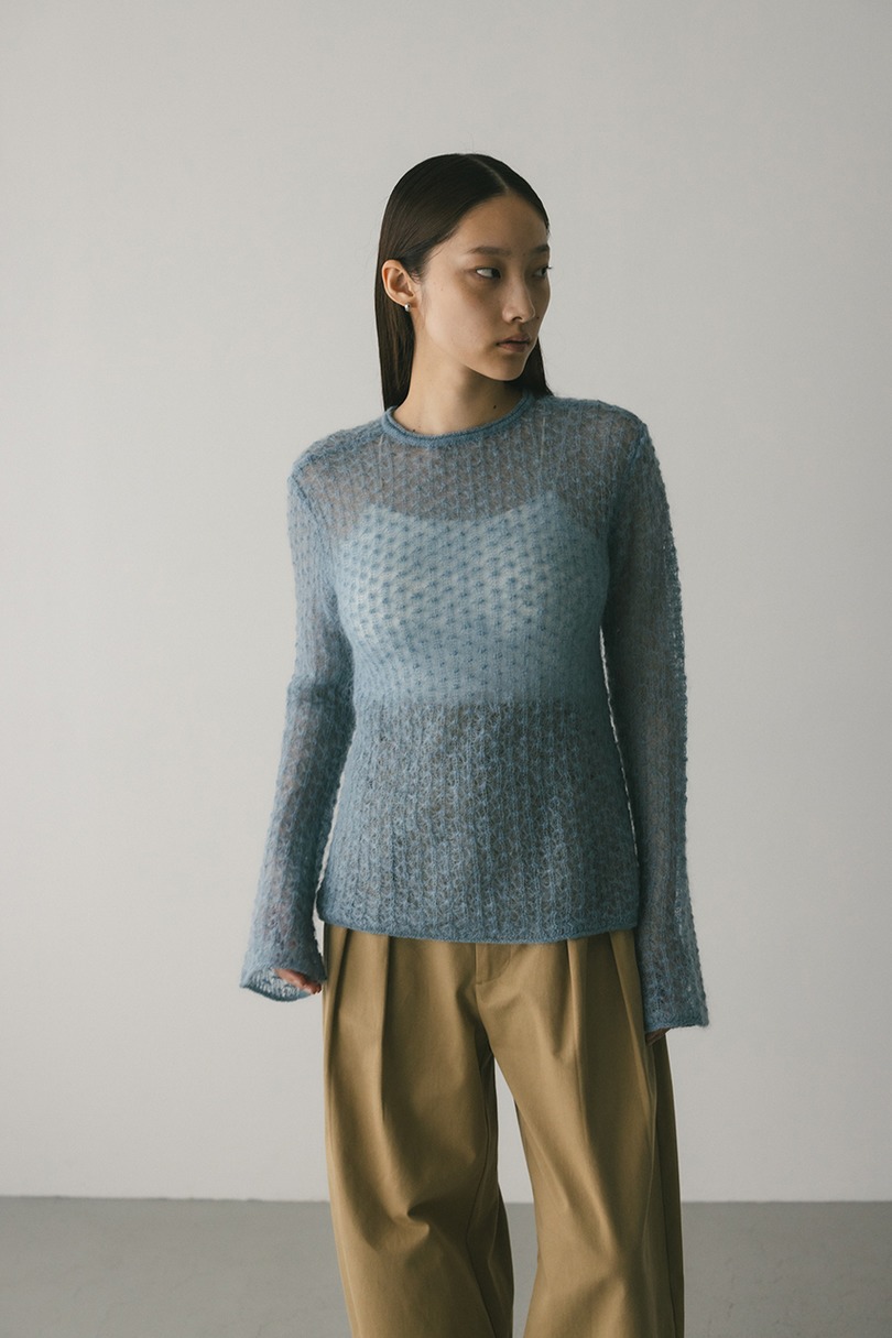 2WAYモヘアミックスリボンニット 詳細画像 BLU 7