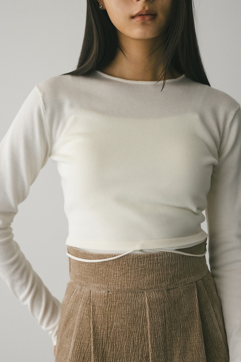 マルチWAYストリングショートニット 詳細画像 WHT 3