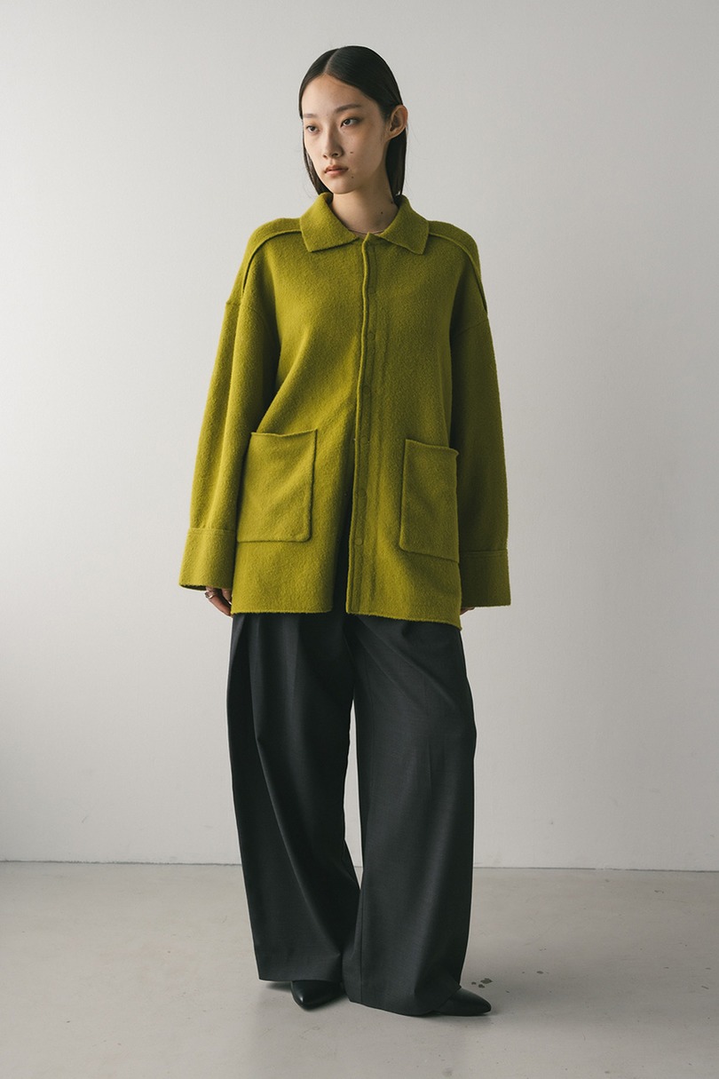 ハイラインウールミックスニットシャツ