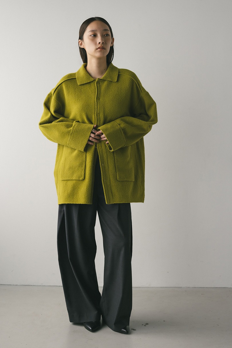 ハイラインウールミックスニットシャツ 詳細画像 GRN 2