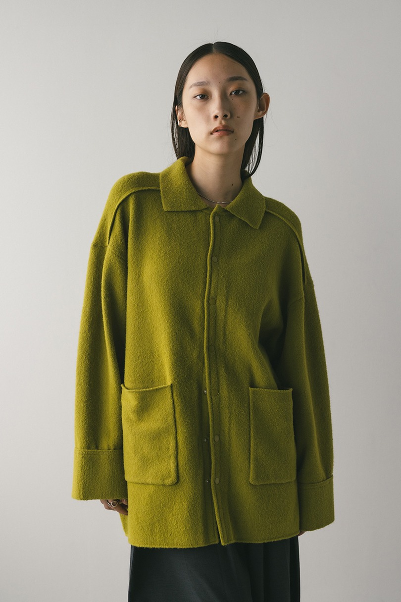 ハイラインウールミックスニットシャツ 詳細画像 GRN 3