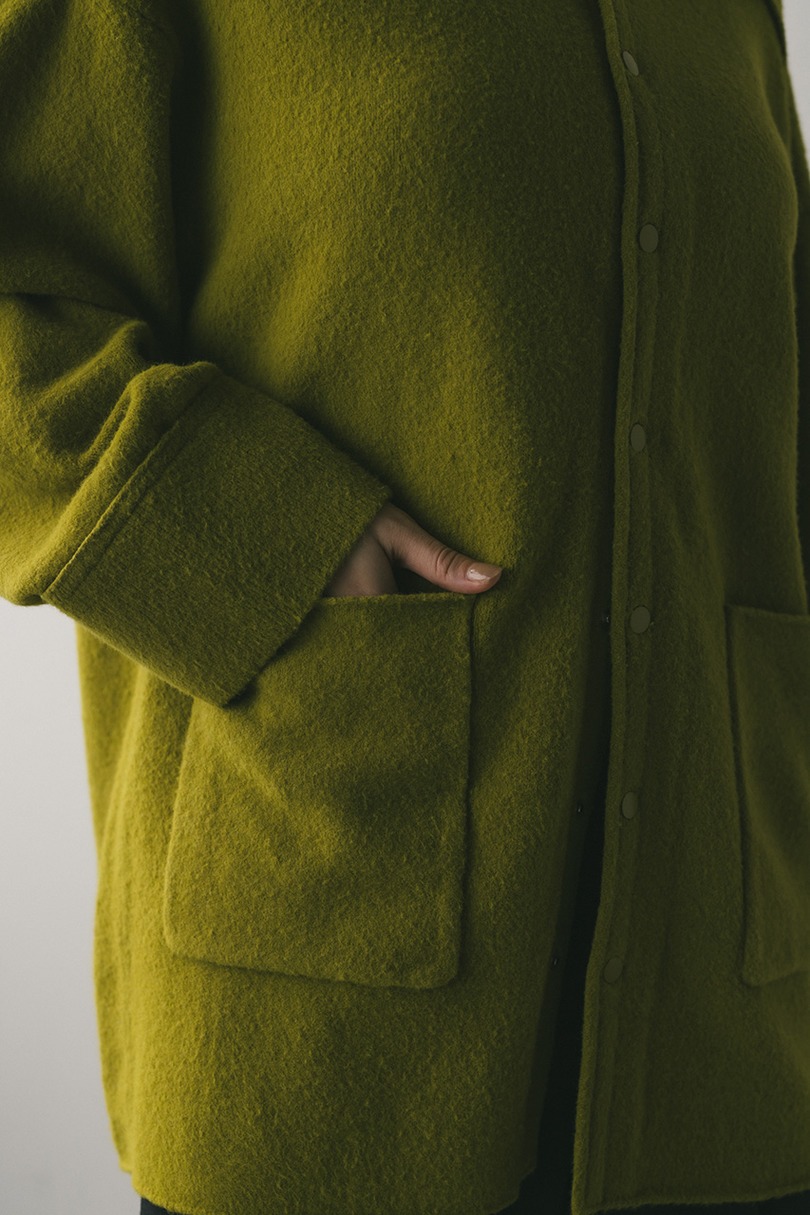 ハイラインウールミックスニットシャツ 詳細画像 GRN 6