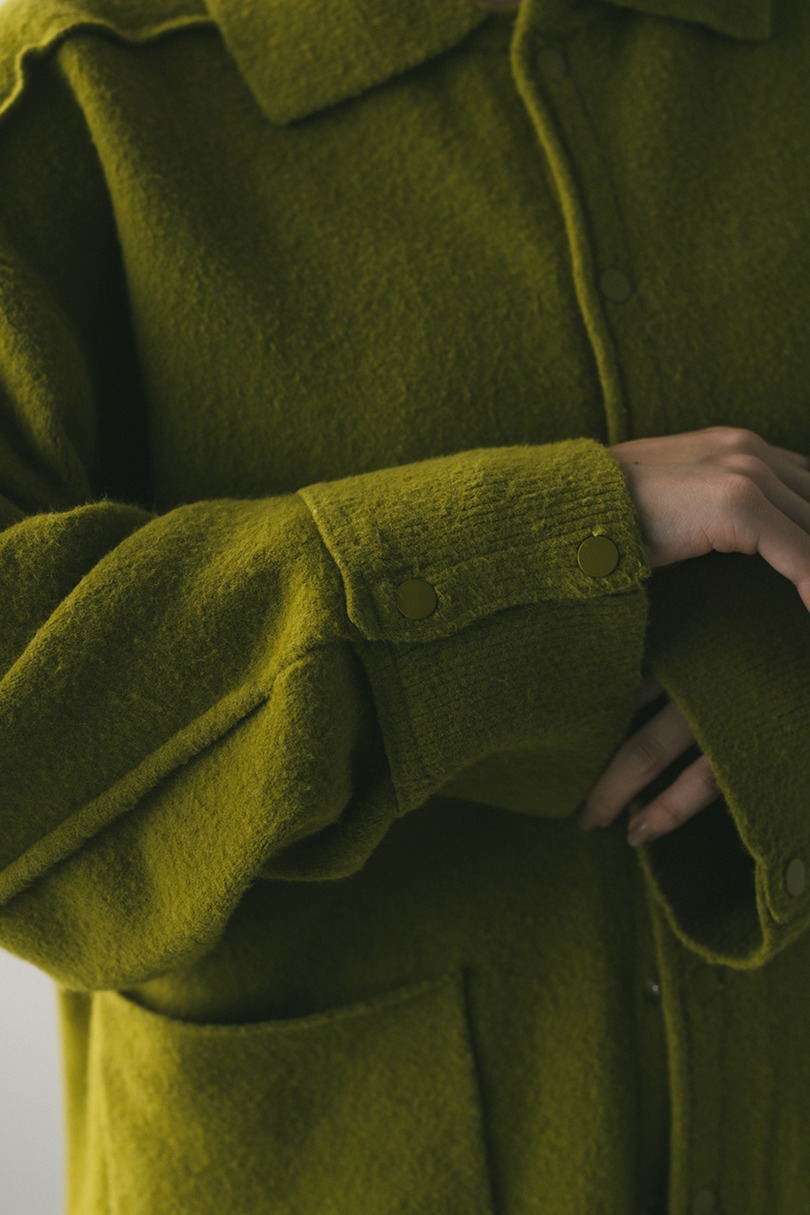 ハイラインウールミックスニットシャツ 詳細画像 GRN 7