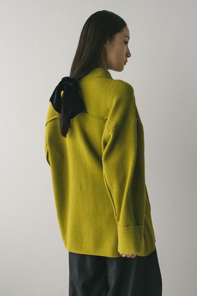 ハイラインウールミックスニットシャツ 詳細画像 GRN 8