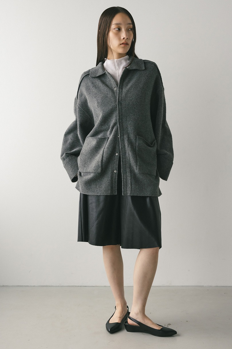 ハイラインウールミックスニットシャツ 詳細画像 C.GRY 2