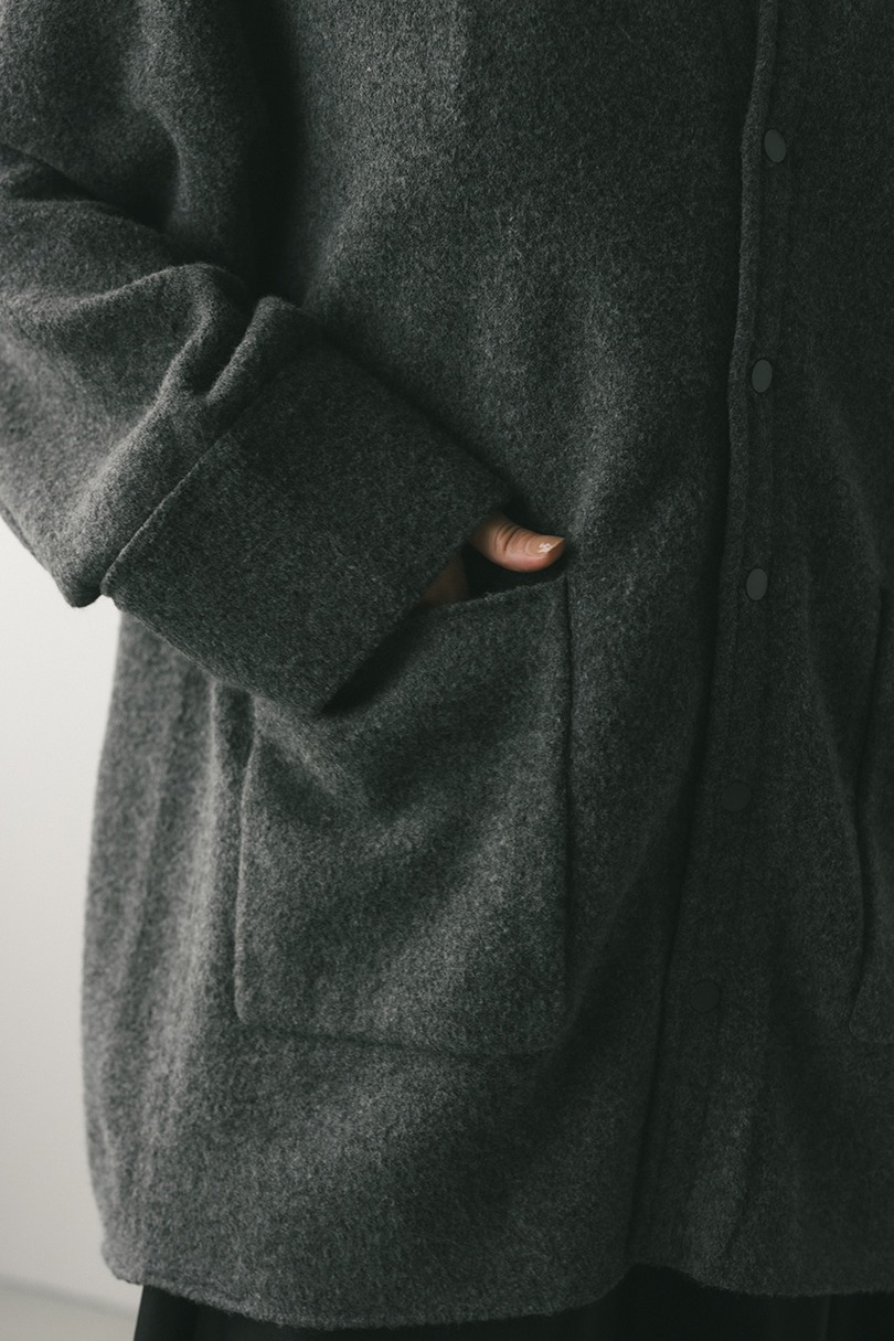 ハイラインウールミックスニットシャツ 詳細画像 C.GRY 6