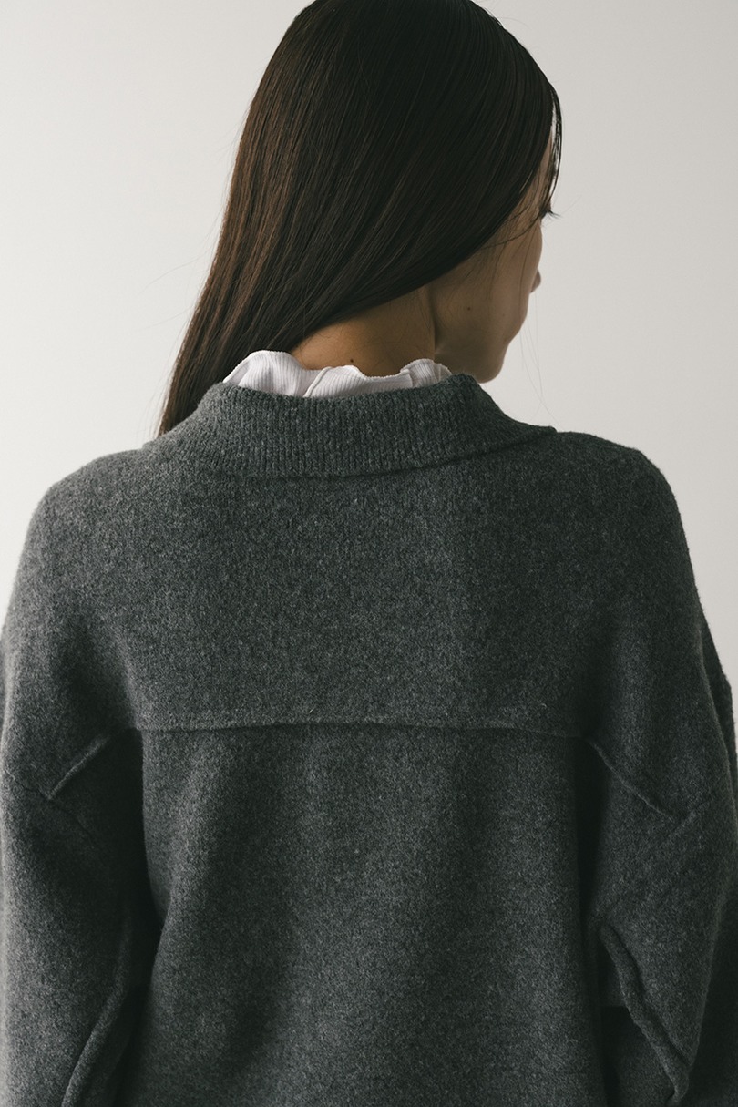 ハイラインウールミックスニットシャツ 詳細画像 C.GRY 8