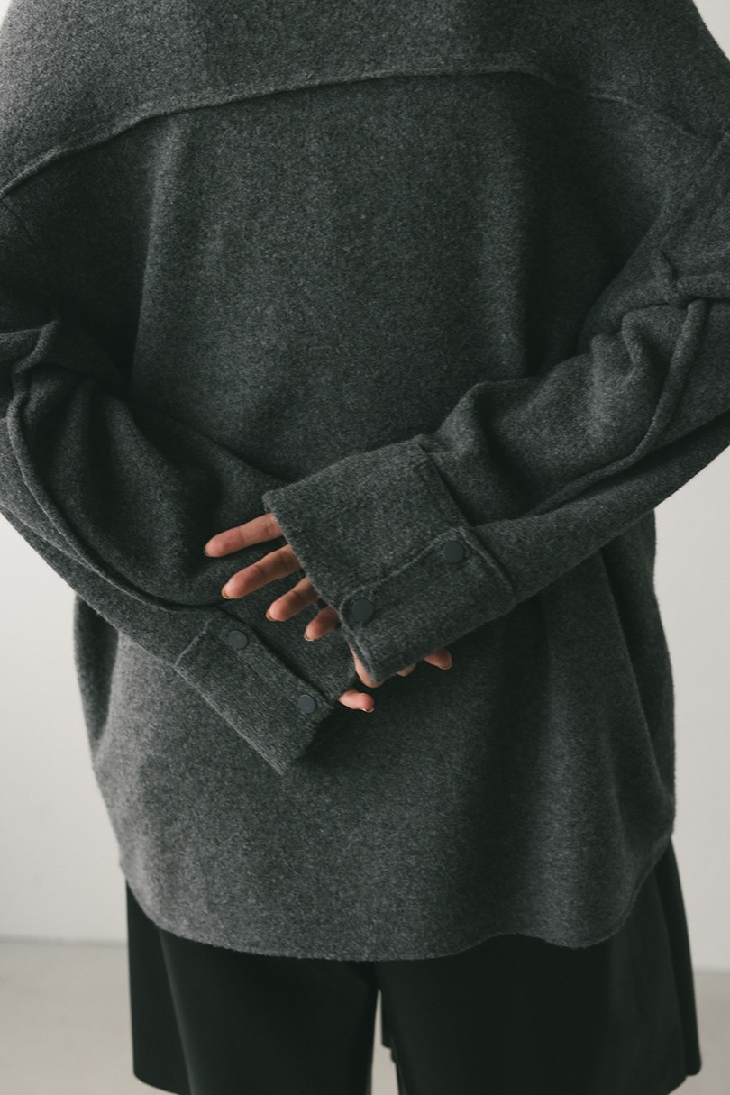 ハイラインウールミックスニットシャツ 詳細画像 C.GRY 9