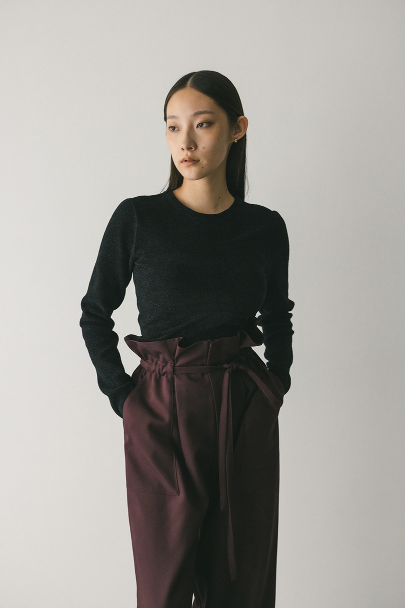 バックオープンベロアショートニット 詳細画像 BLK 3