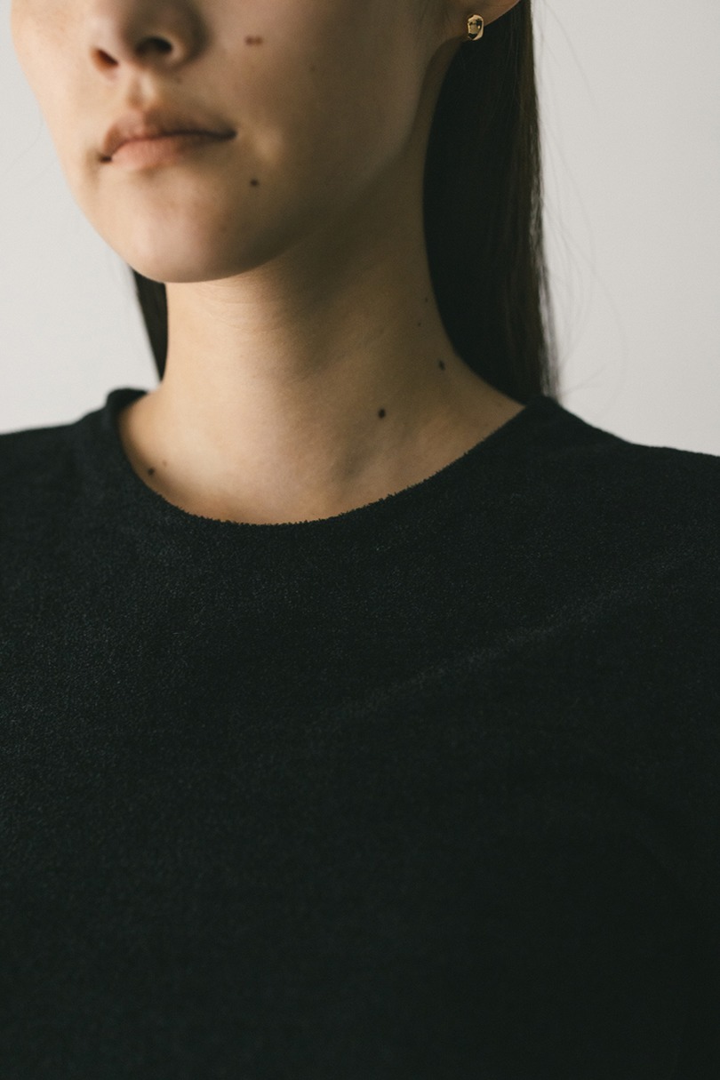 バックオープンベロアショートニット 詳細画像 BLK 5