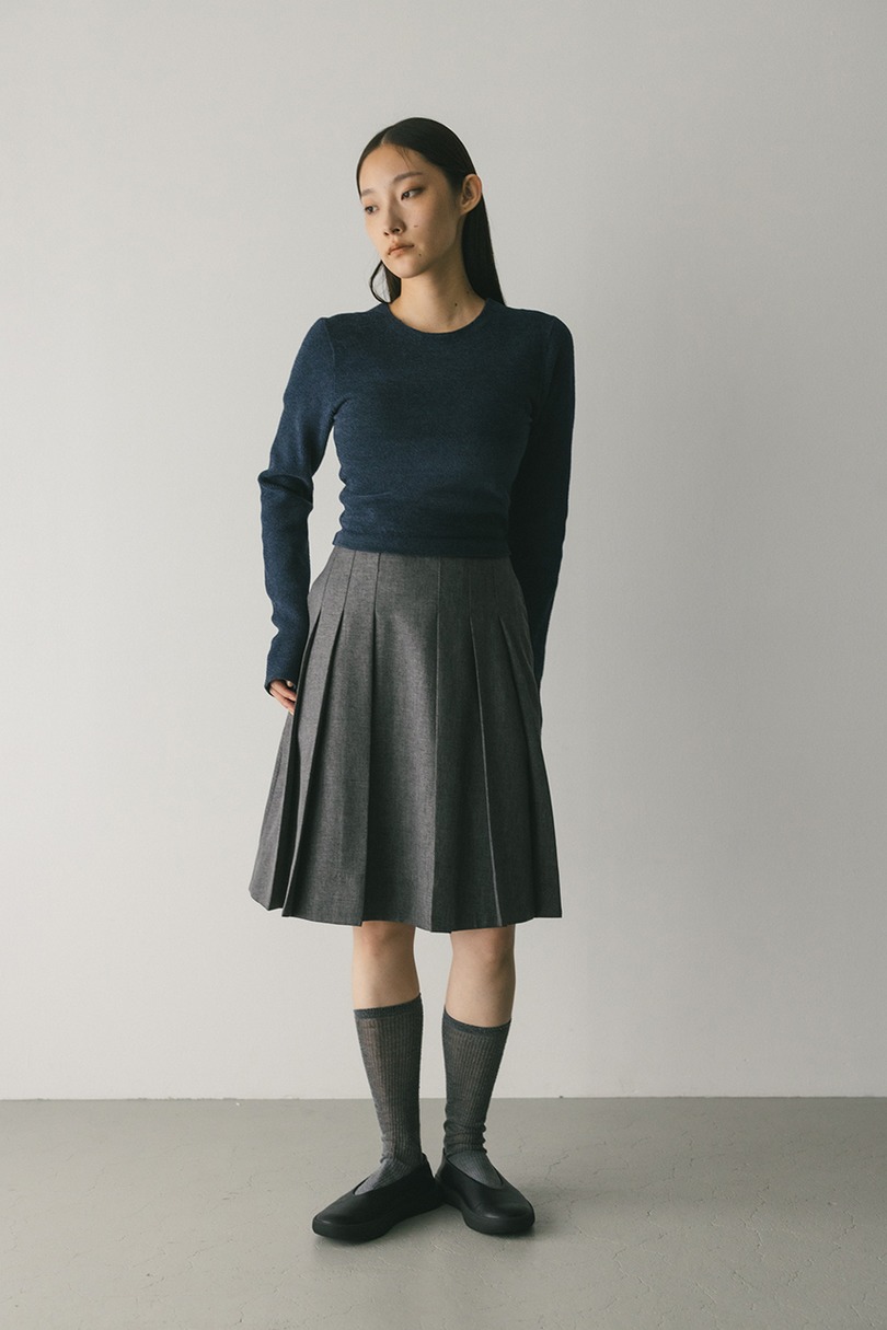 バックオープンベロアショートニット 詳細画像 NVY 2