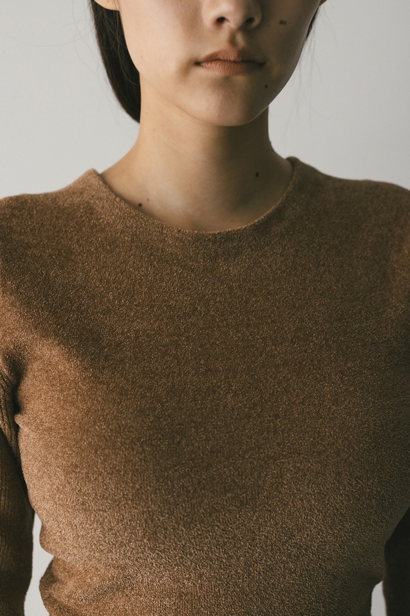 バックオープンベロアショートニット 詳細画像 CAM 4