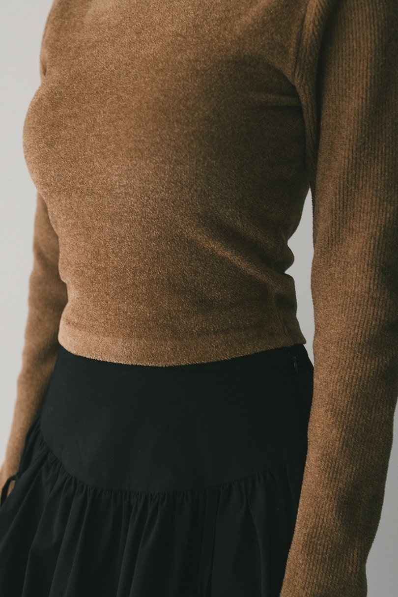 バックオープンベロアショートニット 詳細画像 CAM 5