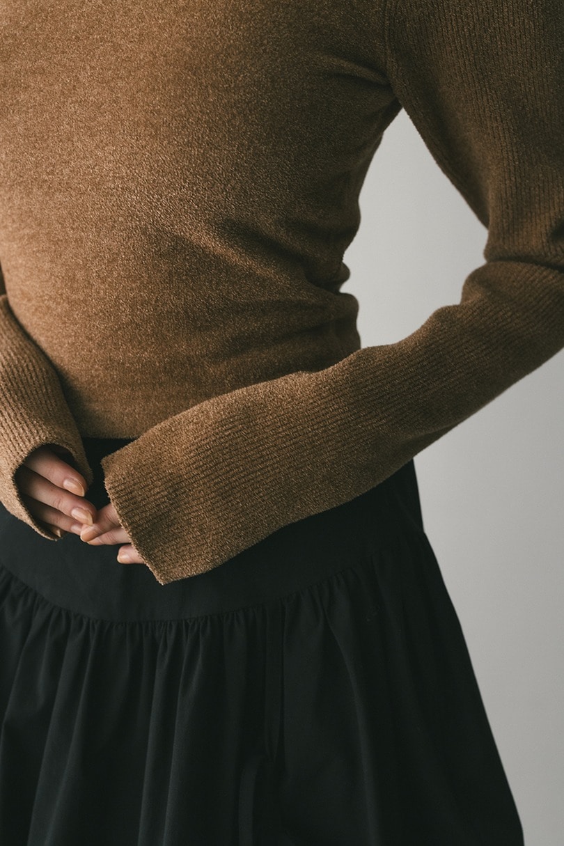 バックオープンベロアショートニット 詳細画像 CAM 6