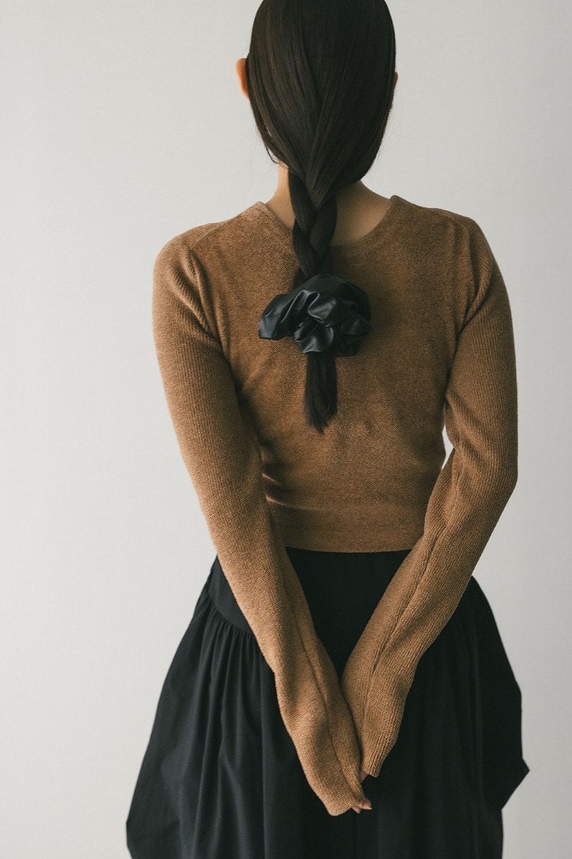 バックオープンベロアショートニット 詳細画像 CAM 7