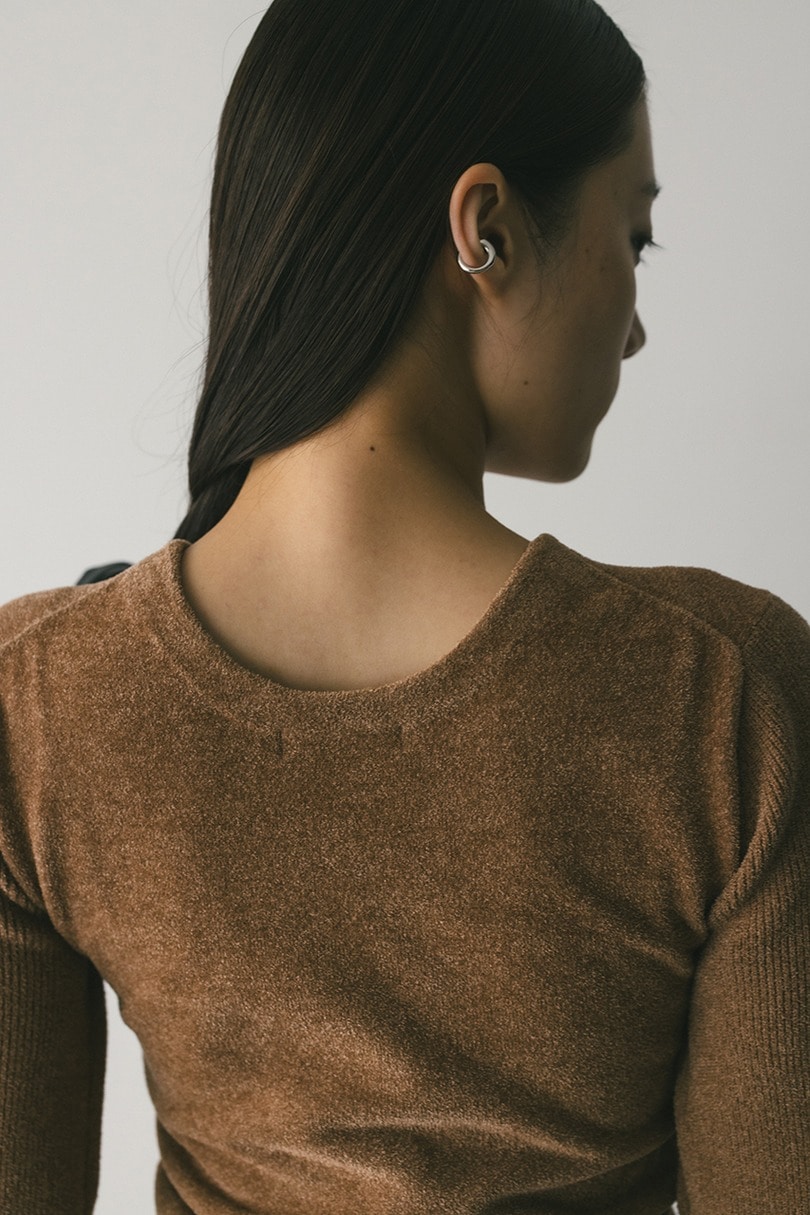 バックオープンベロアショートニット 詳細画像 CAM 8