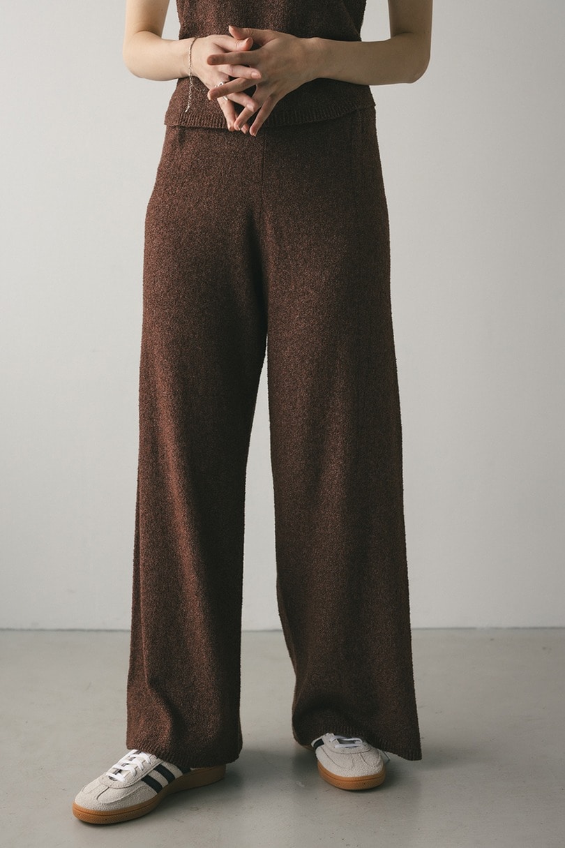 リラックスパイルニットパンツ 詳細画像 BRN 3