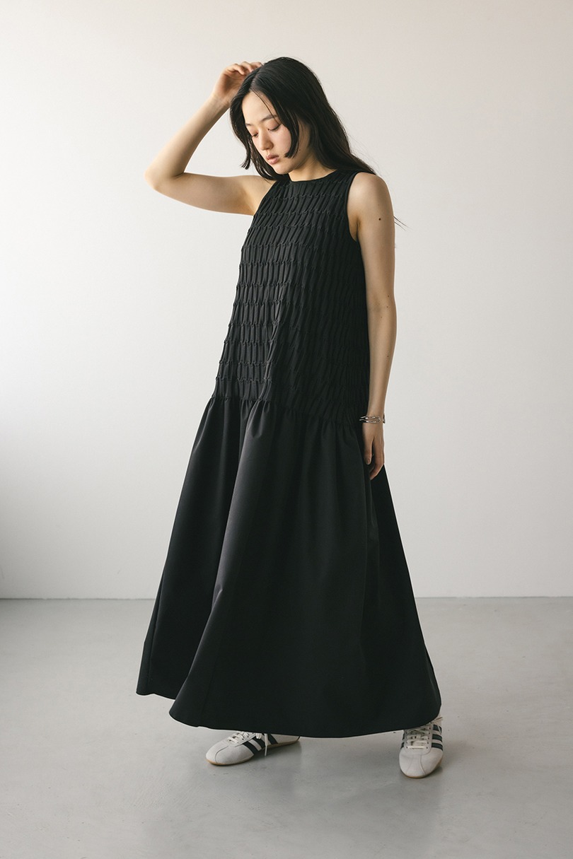 クロシェドッキングティアードワンピース 詳細画像 BLK 3