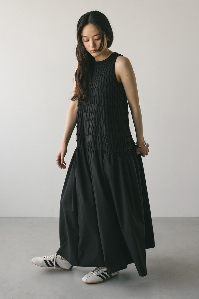 クロシェドッキングティアードワンピース 詳細画像 BLK 4