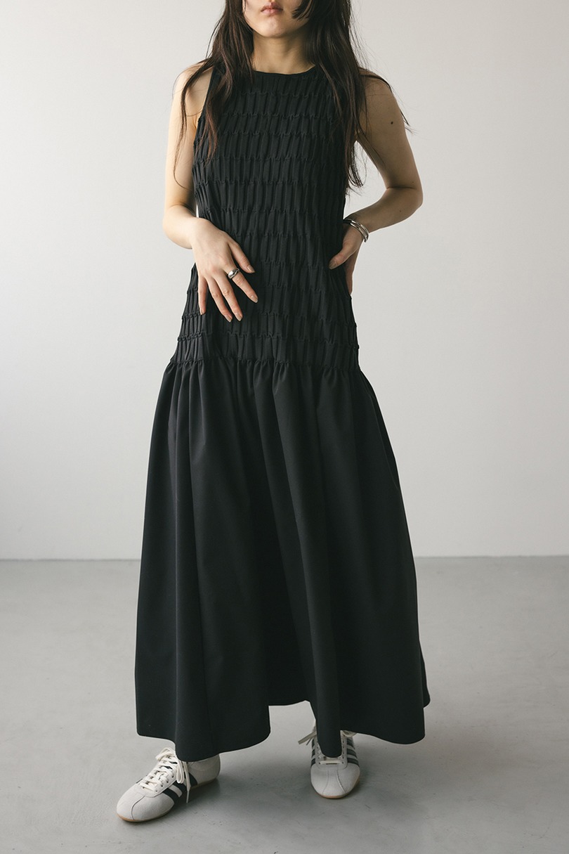 クロシェドッキングティアードワンピース 詳細画像 BLK 7