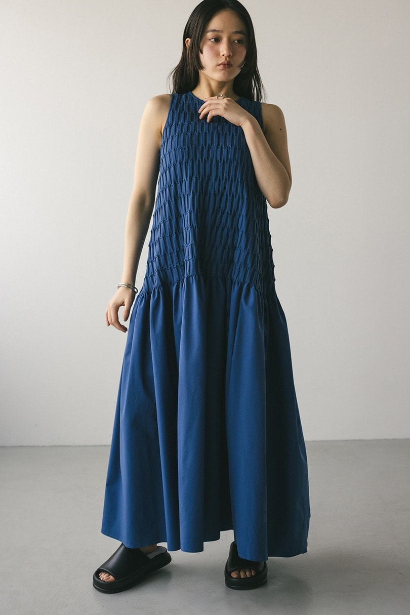クロシェドッキングティアードワンピース 詳細画像 BLU 9