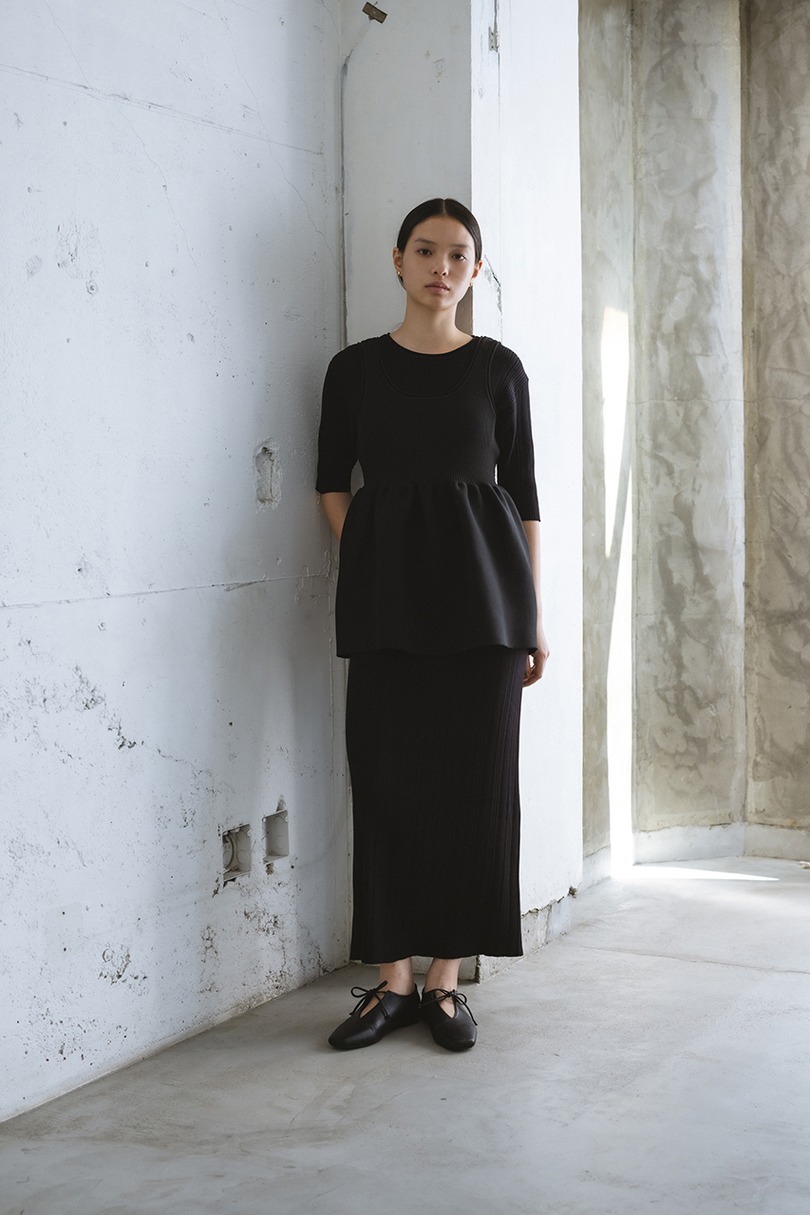 マルチWAYペプラムニットワンピース 詳細画像 BLK 2