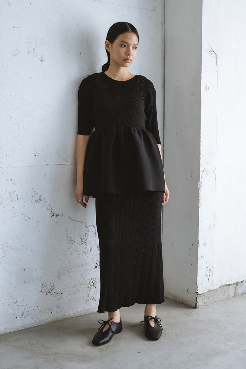 マルチWAYペプラムニットワンピース 詳細画像 BLK 3