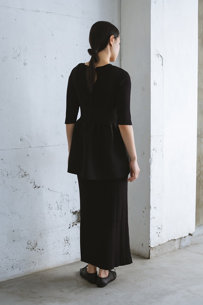 マルチWAYペプラムニットワンピース 詳細画像 BLK 4