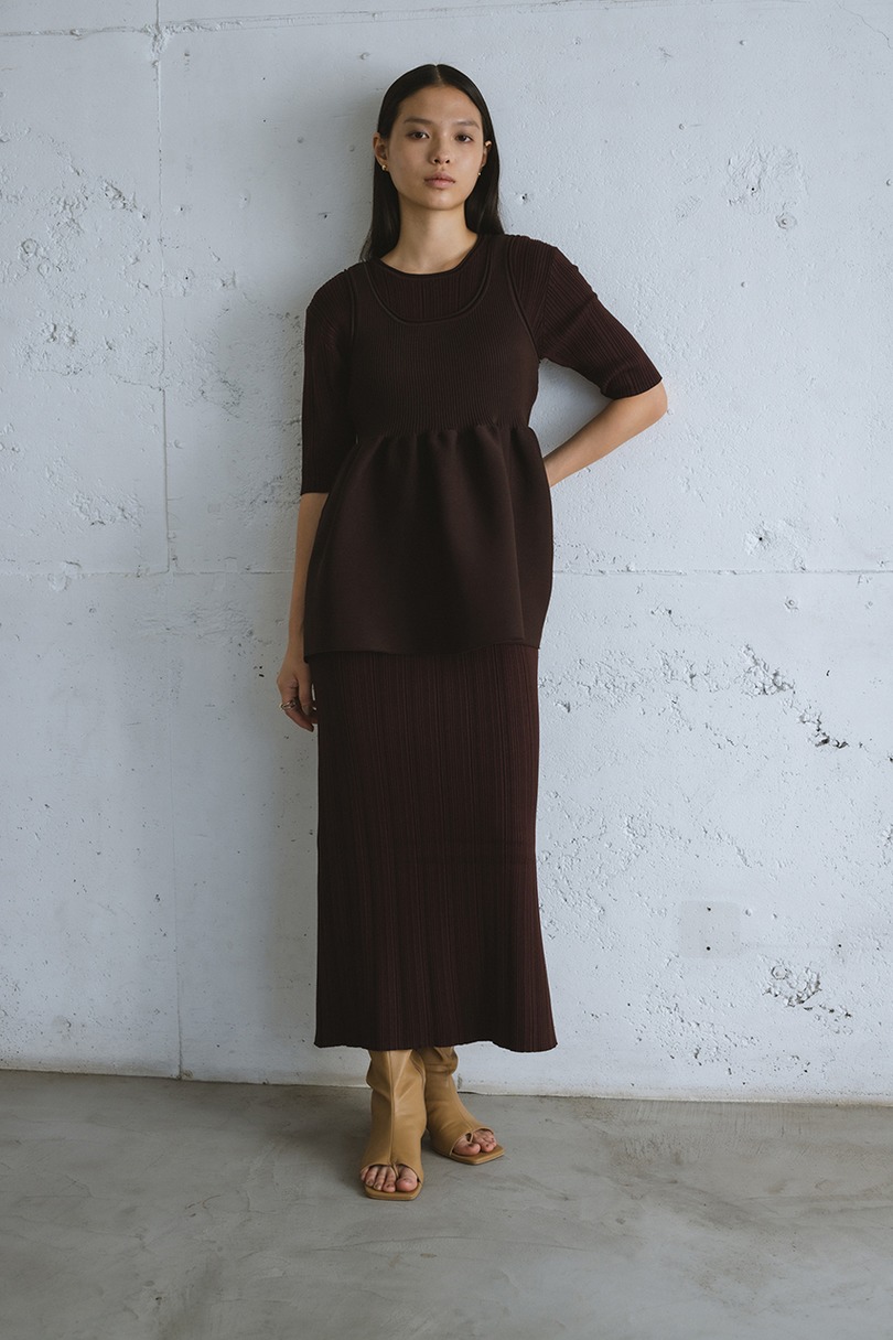 マルチWAYペプラムニットワンピース 詳細画像 BRN 3