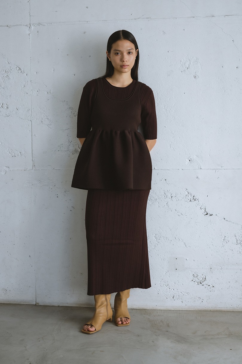 マルチWAYペプラムニットワンピース 詳細画像 BRN 4