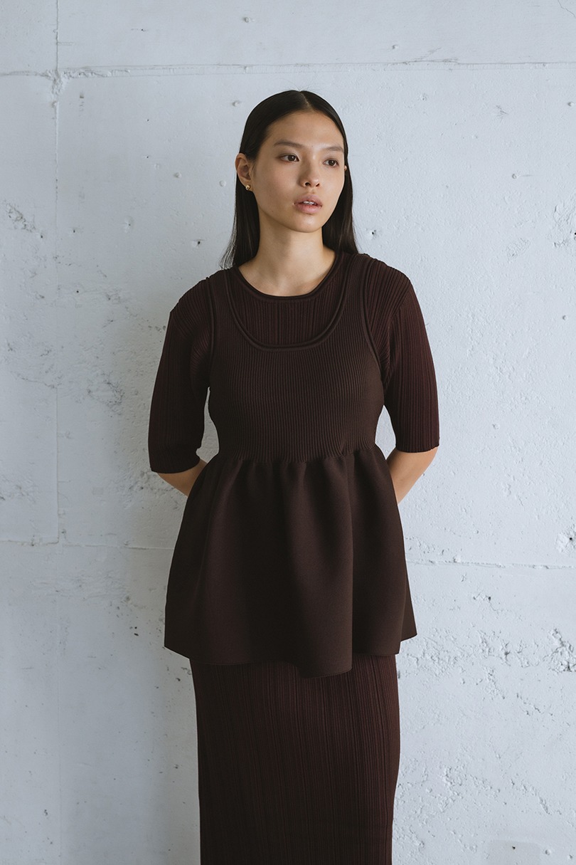 マルチWAYペプラムニットワンピース 詳細画像 BRN 6