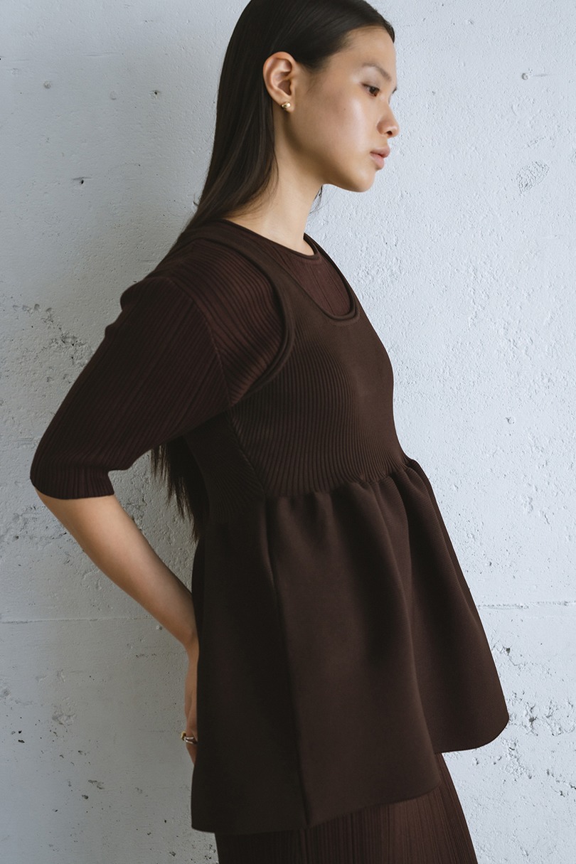 マルチWAYペプラムニットワンピース 詳細画像 BRN 8