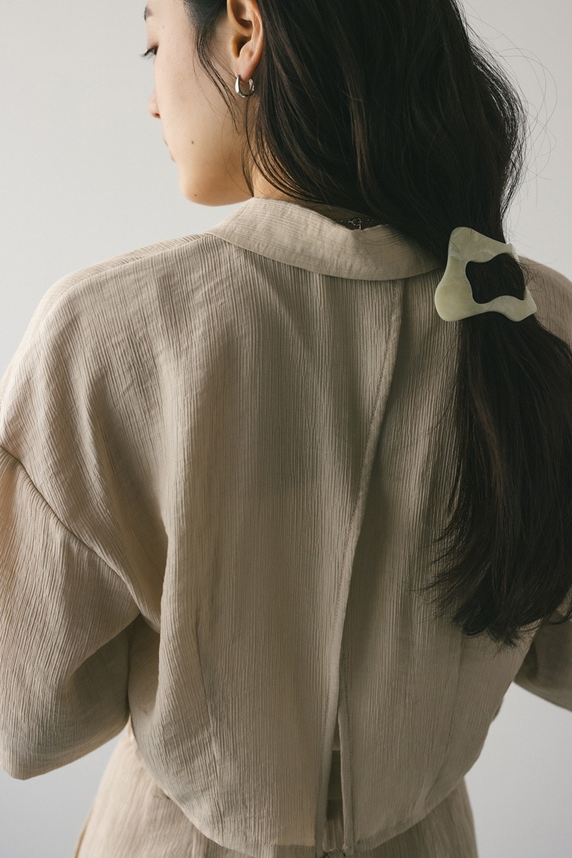 バックオープンワッシャーシャツ 詳細画像 BEG 15