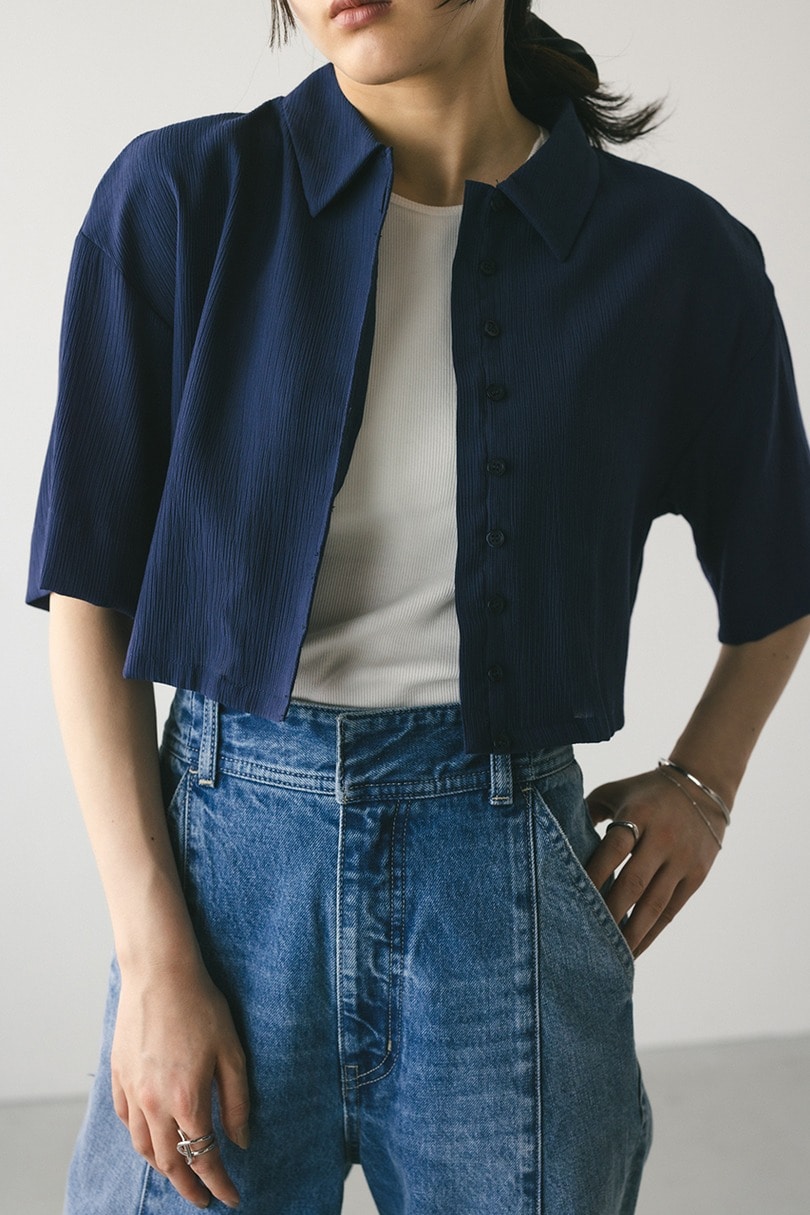 バックオープンワッシャーシャツ 詳細画像 NVY 10