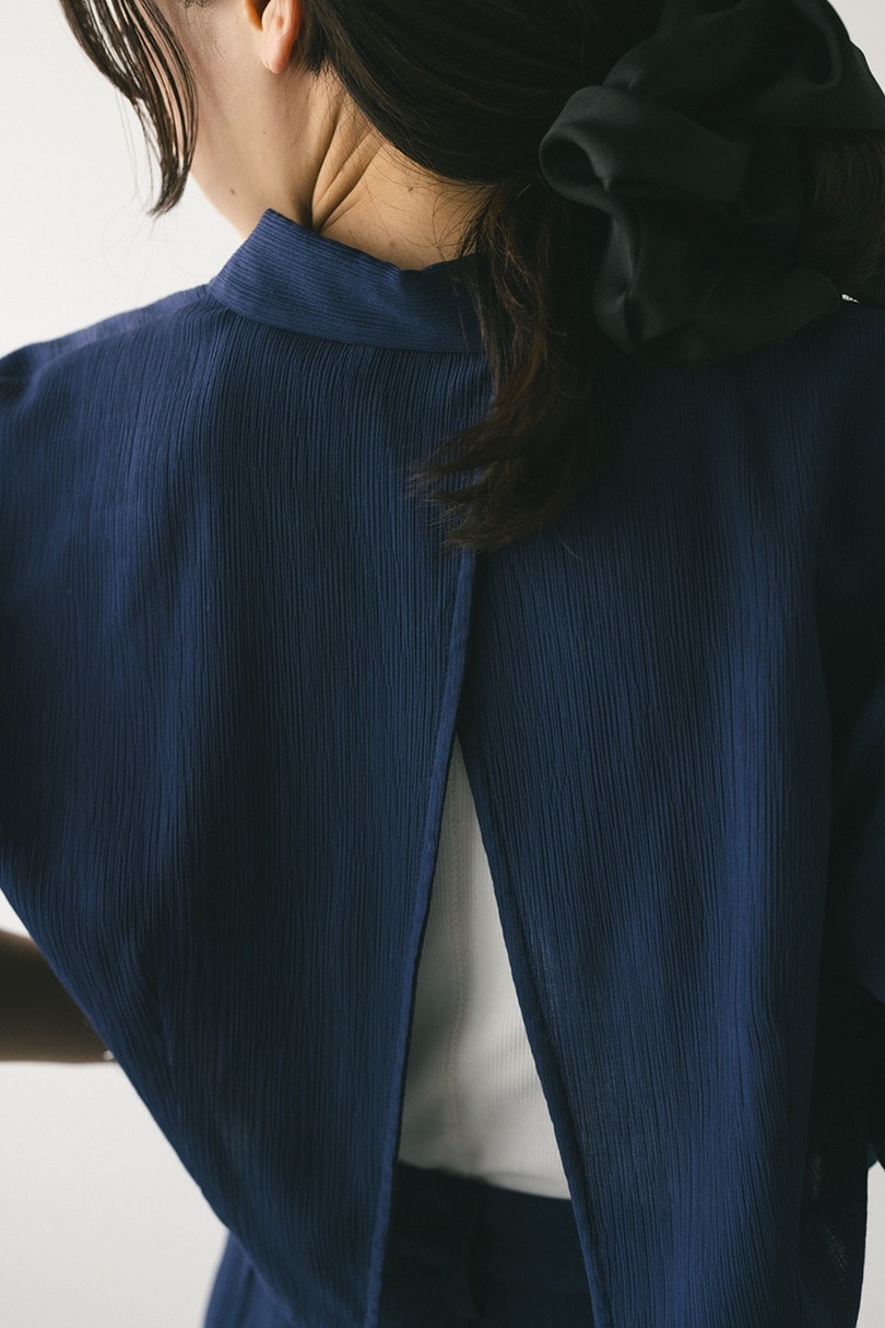 バックオープンワッシャーシャツ 詳細画像 NVY 13