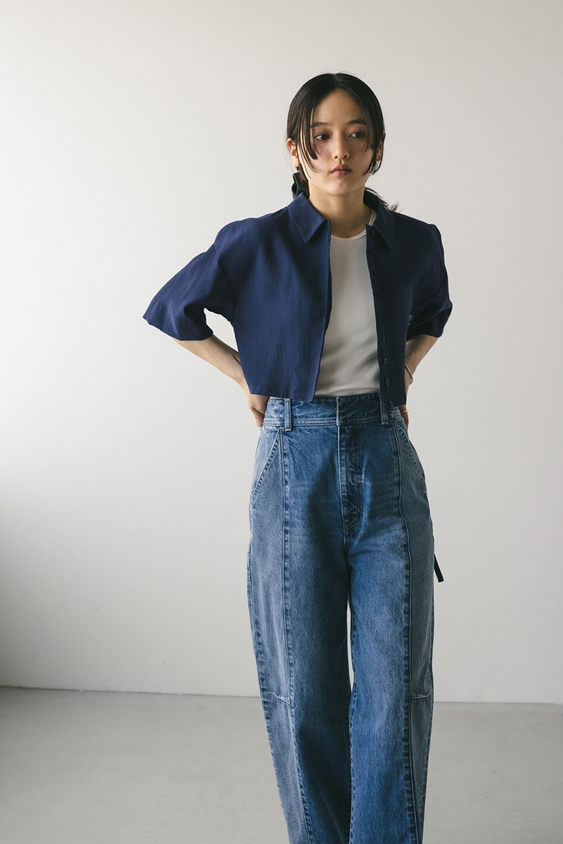 バックオープンワッシャーシャツ 詳細画像 NVY 4