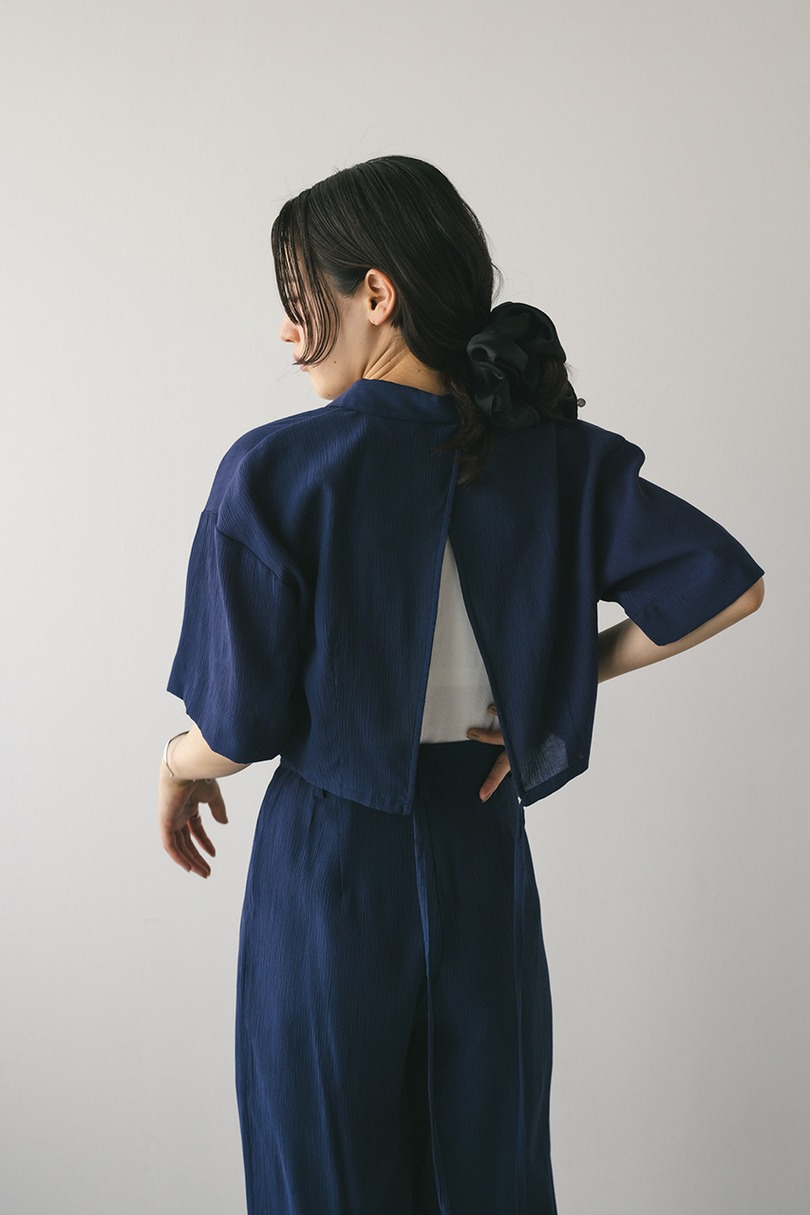 バックオープンワッシャーシャツ 詳細画像 NVY 9