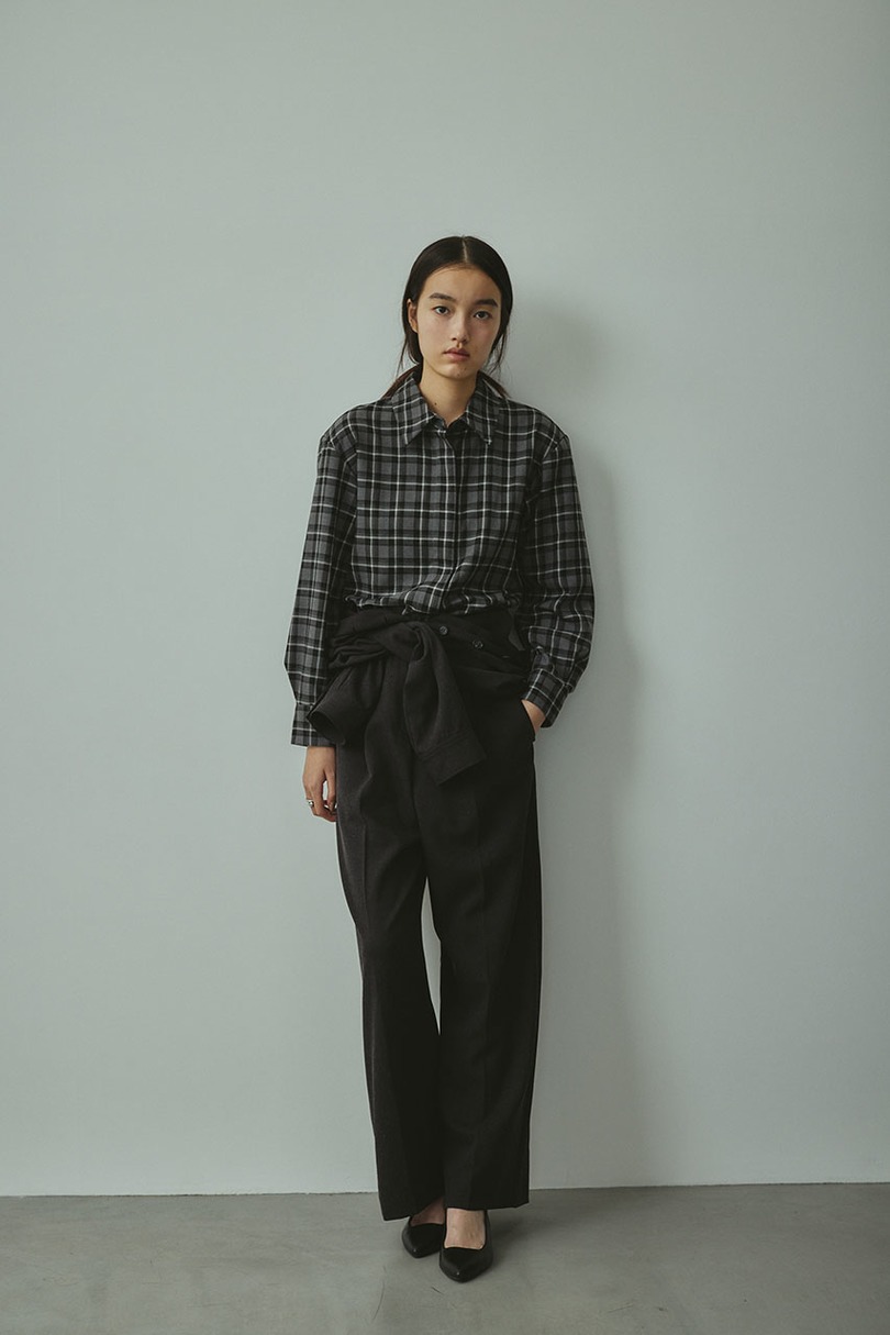 パワーショルダーチェックシャツ 詳細画像 BLK 2